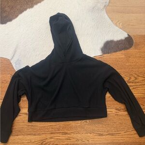ALO Yoga Black Cropped Hoodie